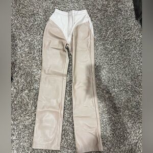 Stylish Beige and White Pants